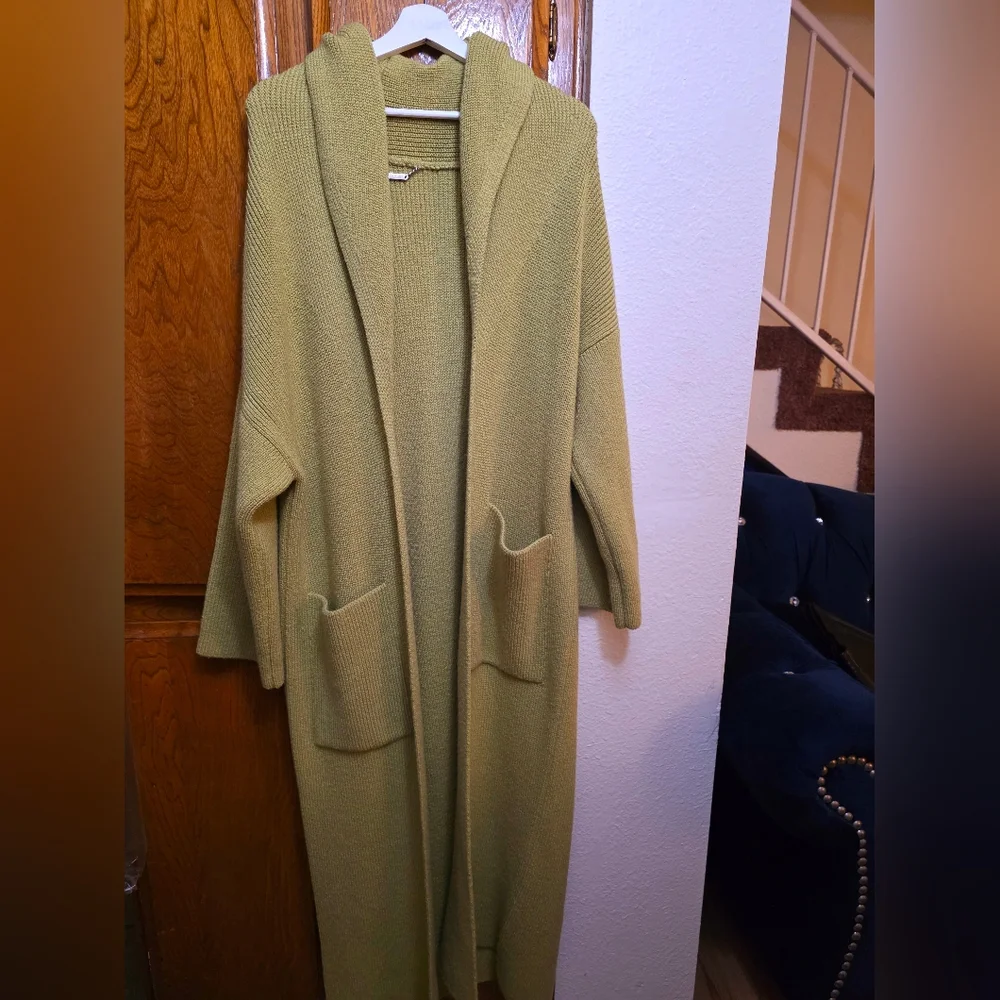 NOUR HAMMOUR Janis Cardigan in Pistachio Green France Size 36 - Picture 6 of 12